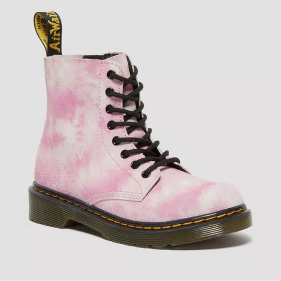 Dr Martens JUNIOR 1460 PASCAL TIE DYE LACE UP BOOTS - Picture 1 of 7